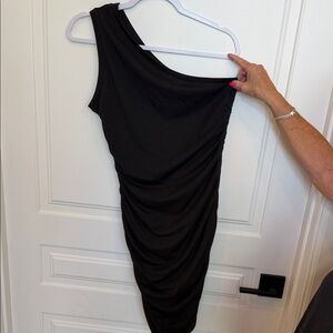 SHEIN Black One-Shoulder Tshirt Dress